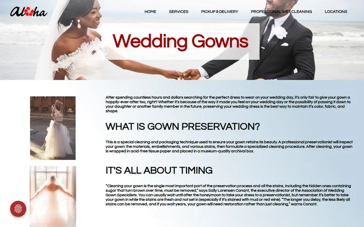 /wedding.html — Aloha Dry Cleaners and Laundry