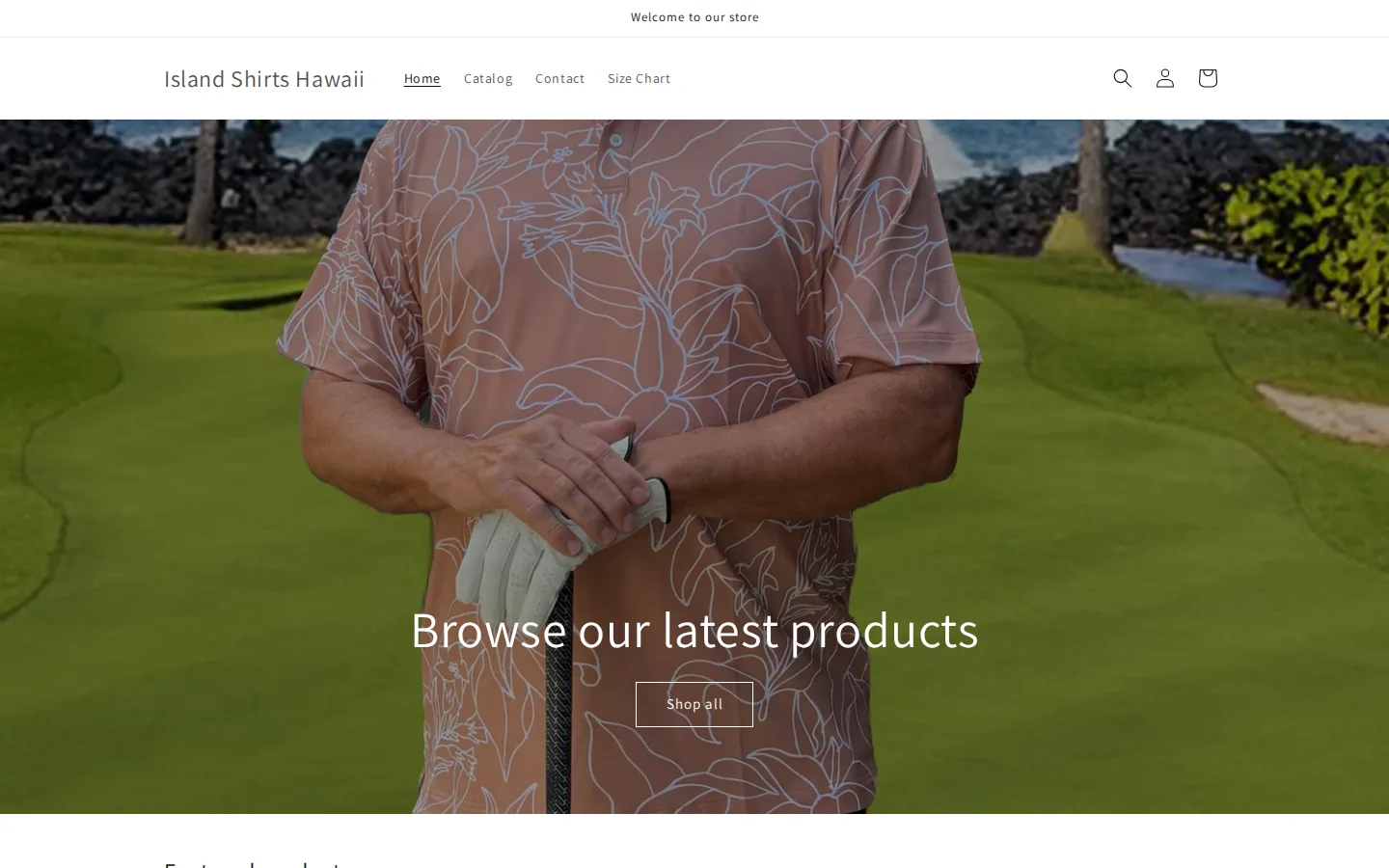 Captured website of island shirts hawaii