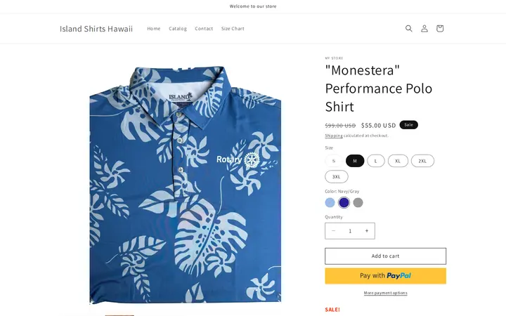 /products/monestera-performance-polo-shirt — island shirts hawaii