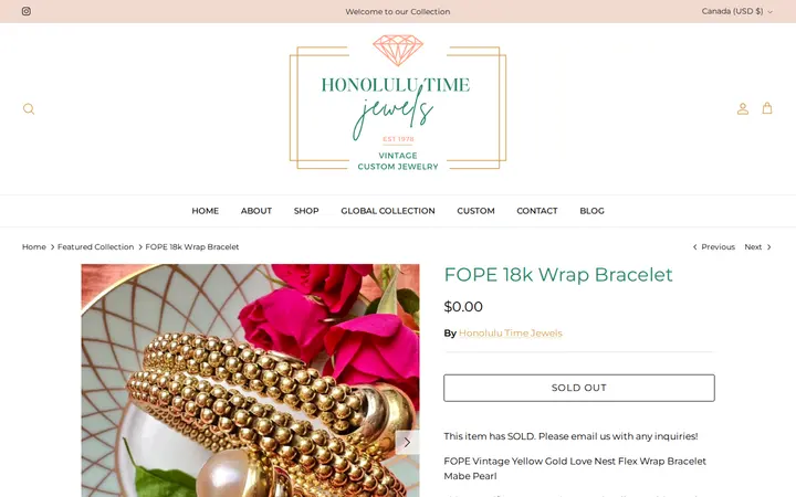 /collections/featured-collection/products/vintage-gold-bracelet — Honolulu Time Jewels