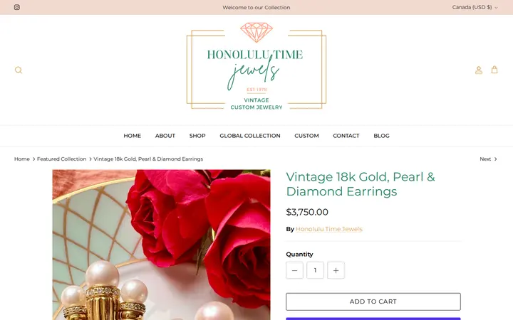 /collections/featured-collection/products/pearl-earrings — Honolulu Time Jewels