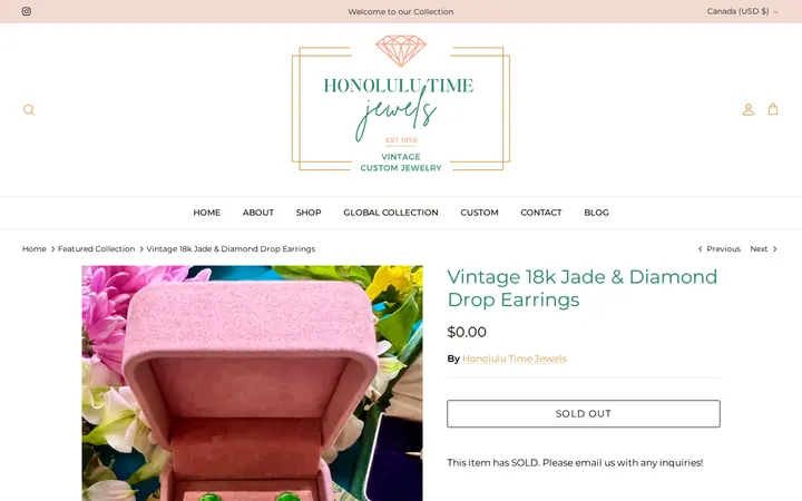 /collections/featured-collection/products/vintage-earrings-1 — Honolulu Time Jewels