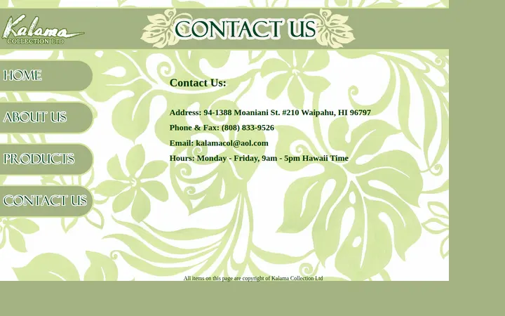 Website of Kalama Collection