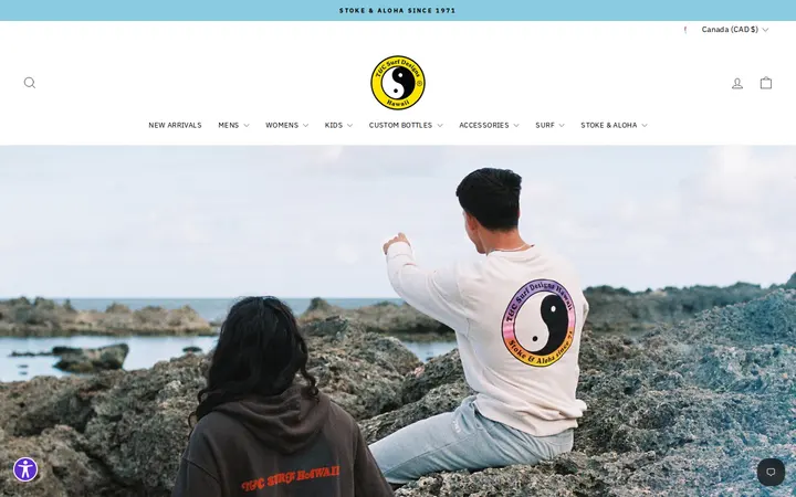 Website of T&C Surf Designs