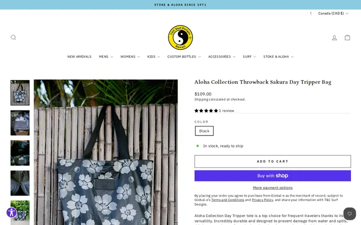 /collections/accessories/products/tcsurf-aloha-collection-throwback-sakura-day-tripper-bag — T&C Surf Designs