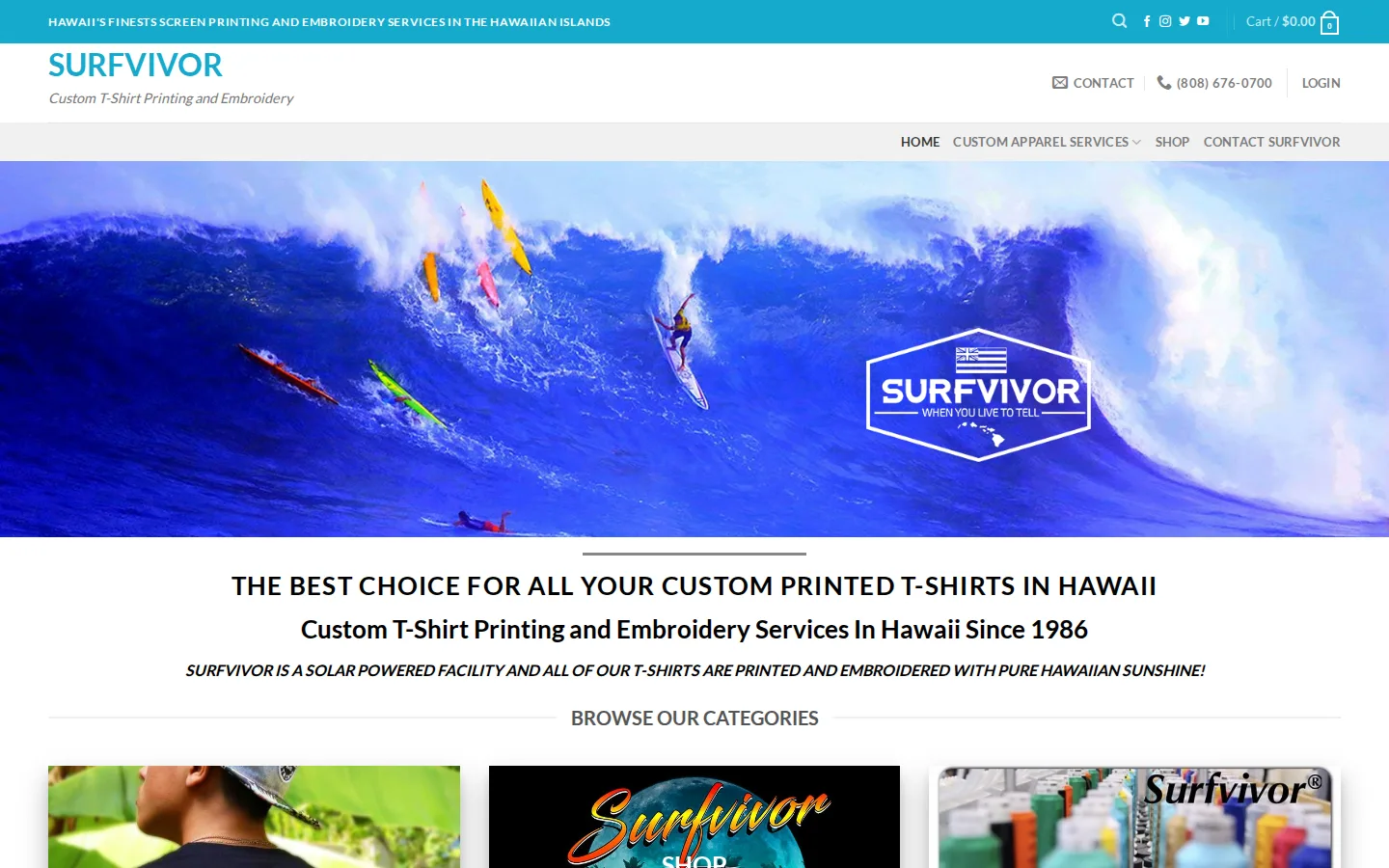 Captured website of Surfvivor