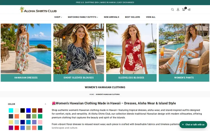 /collections/womens-hawaiian-clothing — Aloha Shirts Club