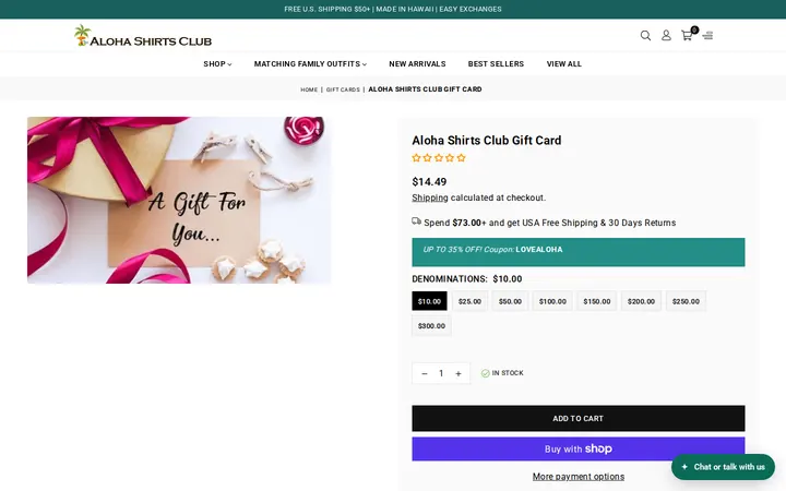 /collections/gift-cards/products/aloha-shirts-club-gift-card — Aloha Shirts Club