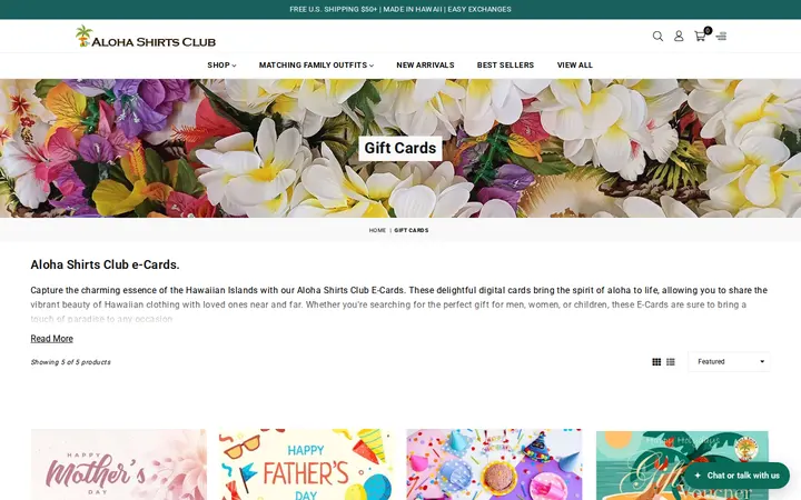 /collections/gift-cards — Aloha Shirts Club