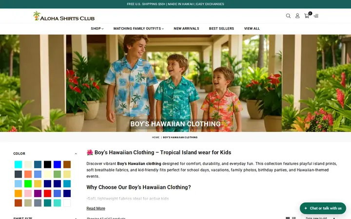 /collections/boys-clothing — Aloha Shirts Club