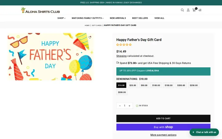 /collections/gift-cards/products/happy-fathers-day-gift-card — Aloha Shirts Club