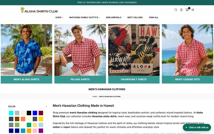 /collections/mens-hawaiian-clothing — Aloha Shirts Club