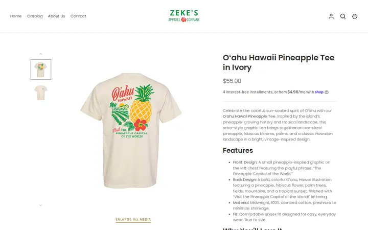 /collections/hawaii-collection/products/o%CA%BBahu-hawaii-pineapple-tee-in-orchid-copy — Zeke's Apparel Company