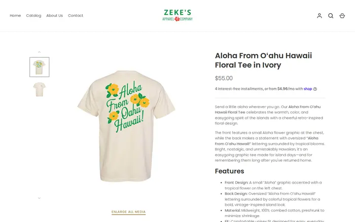/collections/aloha-collection/products/aloha-from-o%CA%BBahu-hawaii-floral-tee — Zeke's Apparel Company