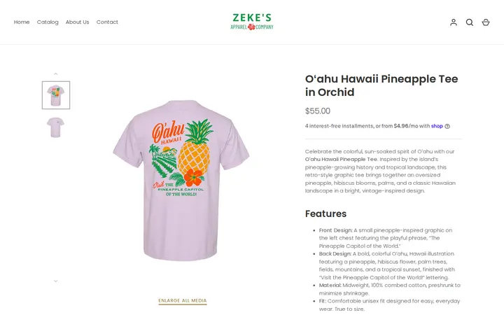 /collections/hawaii-collection/products/o%CA%BBahu-hawaii-pineapple-tee — Zeke's Apparel Company