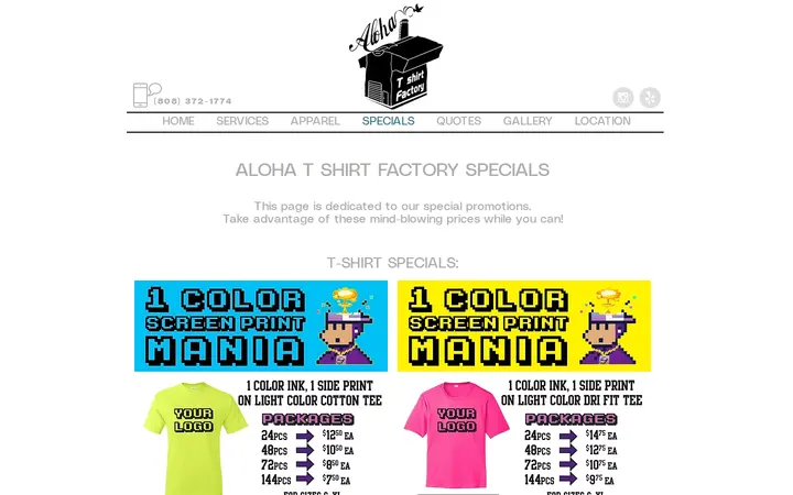 /specials — Aloha T-Shirt Factory