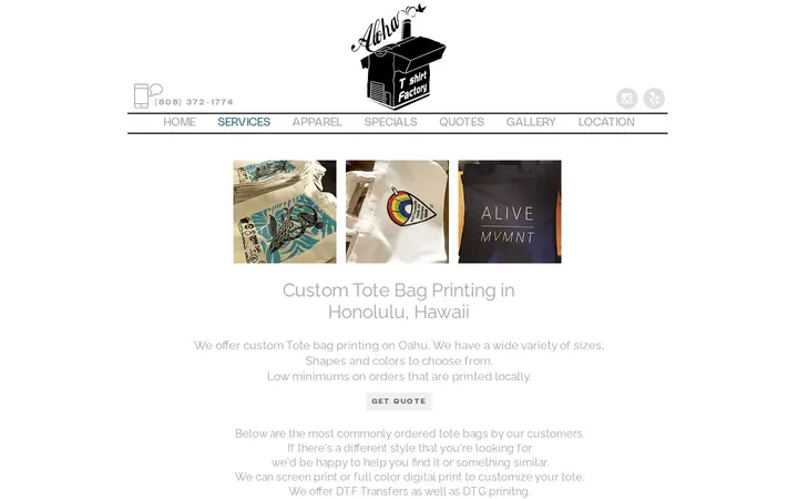 /custom-tote-bag-printing-hawaii — Aloha T-Shirt Factory