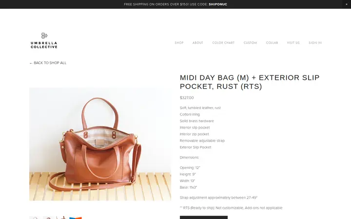/shop/mididaybagrust — Umbrella Collective