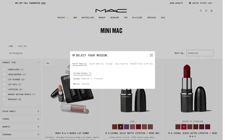 /collections/minis — MAC