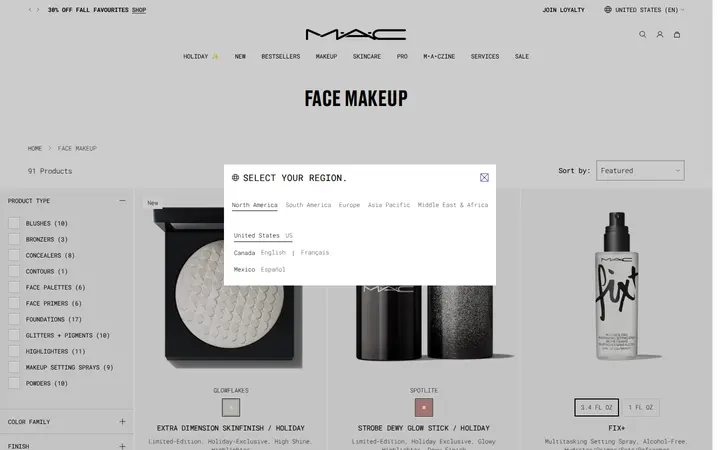 /collections/face — MAC
