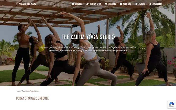Website of Yoga Under the Palms