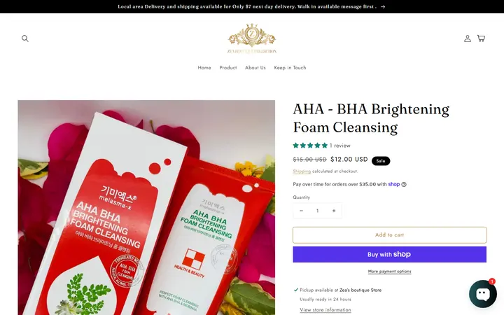 /products/aha-bha-brightening-foam-cleansing — Zea's Boutique Collection